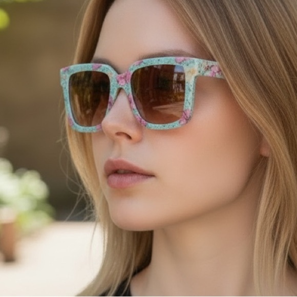 LoveShackFancy Sunglasses Nouvella Turquoise Waves main image 8